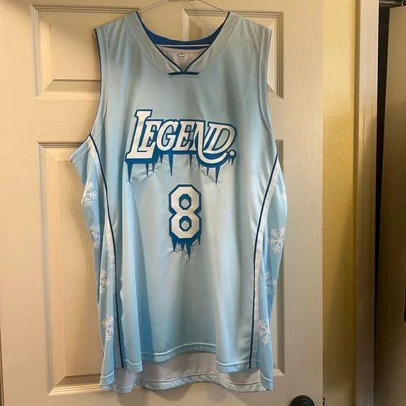 Kobe Bryant Blue and white snowflake legend jersey size XXL